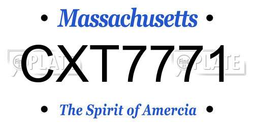CXT7771 Massachusetts License Plate