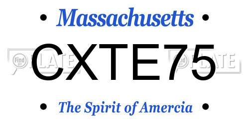 CXTE75 Massachusetts License Plate