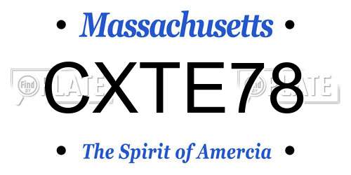 CXTE78 Massachusetts License Plate