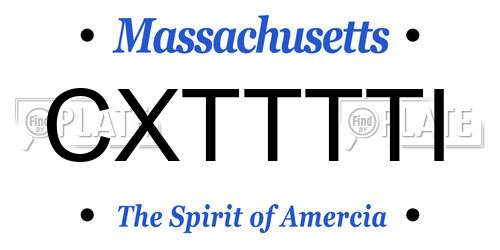 CXTTTTI Massachusetts License Plate
