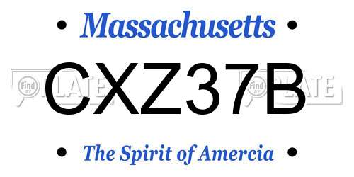 CXZ37B Massachusetts License Plate