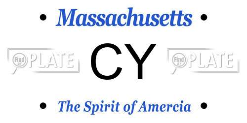 CY Massachusetts License Plate