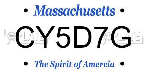 CY5D7G Massachusetts License Plate