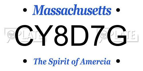 CY8D7G Massachusetts License Plate