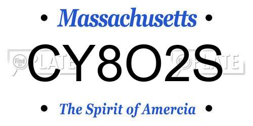 CY8O2S Massachusetts License Plate
