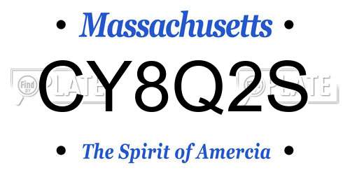 CY8Q2S Massachusetts License Plate