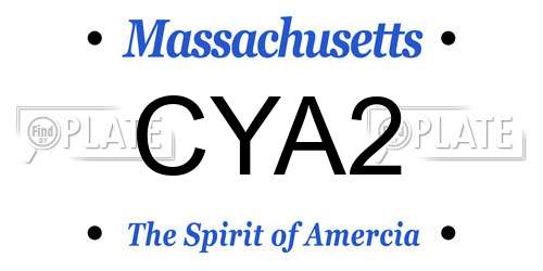 CYA2 Massachusetts License Plate