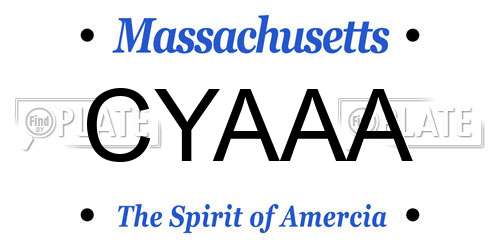 CYAAA Massachusetts License Plate