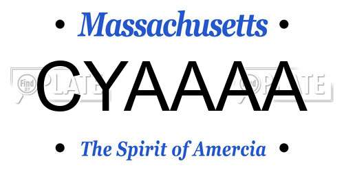CYAAAA Massachusetts License Plate