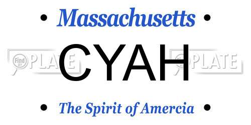 CYAH Massachusetts License Plate