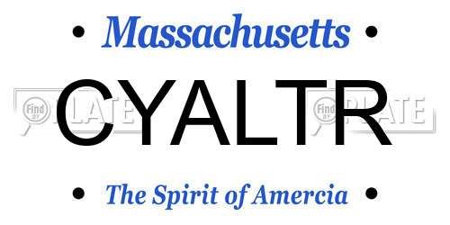 CYALTR Massachusetts License Plate