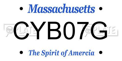 CYB07G Massachusetts License Plate