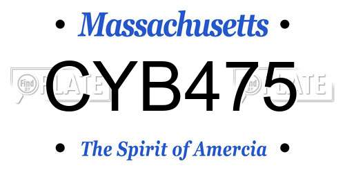 CYB475 Massachusetts License Plate