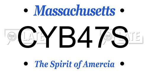 CYB47S Massachusetts License Plate
