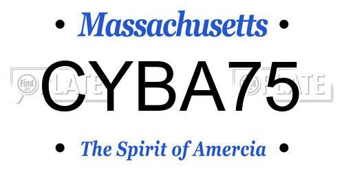 CYBA75 Massachusetts License Plate