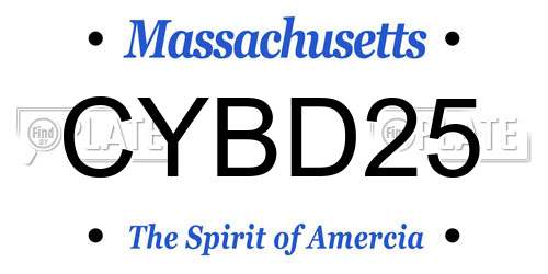 CYBD25 Massachusetts License Plate