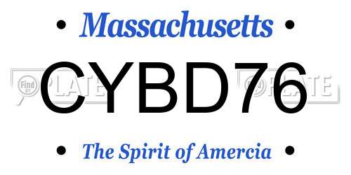 CYBD76 Massachusetts License Plate