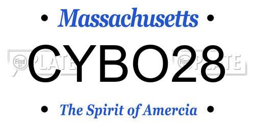 CYBO28 Massachusetts License Plate
