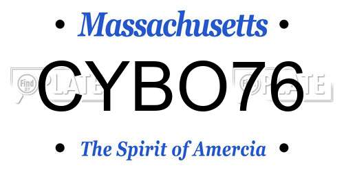 CYBO76 Massachusetts License Plate