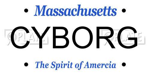 CYBORG Massachusetts License Plate