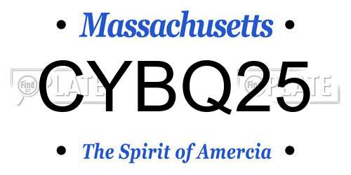 CYBQ25 Massachusetts License Plate