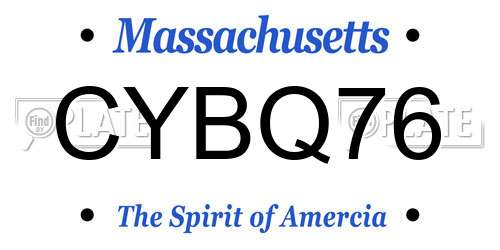 CYBQ76 Massachusetts License Plate