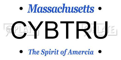 CYBTRU Massachusetts License Plate
