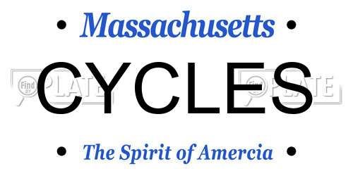 CYCLES Massachusetts License Plate