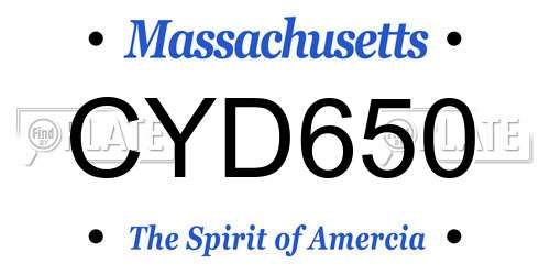 CYD650 Massachusetts License Plate