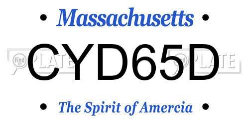 CYD65D Massachusetts License Plate