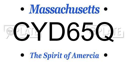 CYD65Q Massachusetts License Plate