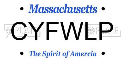 CYFWLP Massachusetts License Plate