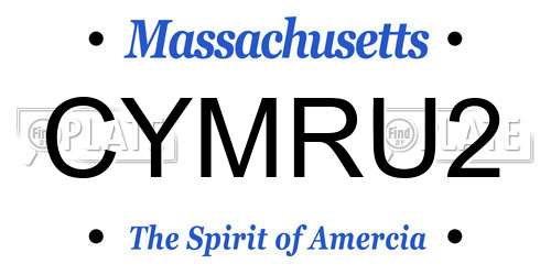 CYMRU2 Massachusetts License Plate