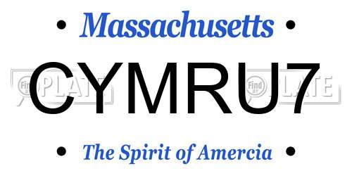 CYMRU7 Massachusetts License Plate