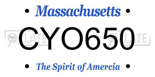 CYO650 Massachusetts License Plate
