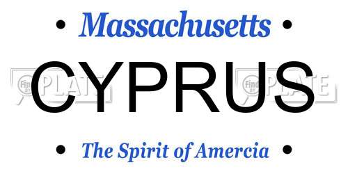 CYPRUS Massachusetts License Plate