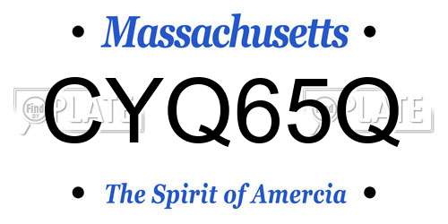 CYQ65Q Massachusetts License Plate