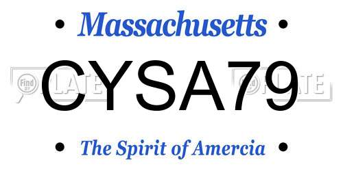 CYSA79 Massachusetts License Plate