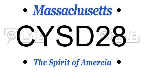 CYSD28 Massachusetts License Plate