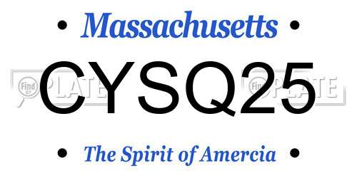 CYSQ25 Massachusetts License Plate