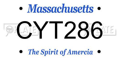 CYT286 Massachusetts License Plate