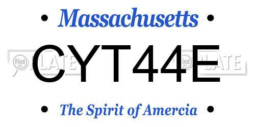 CYT44E Massachusetts License Plate