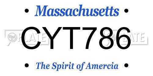 CYT786 Massachusetts License Plate