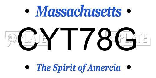 CYT78G Massachusetts License Plate