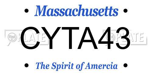 CYTA43 Massachusetts License Plate