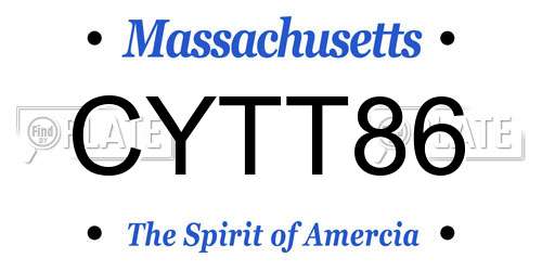 CYTT86 Massachusetts License Plate