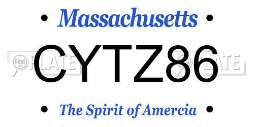 CYTZ86 Massachusetts License Plate
