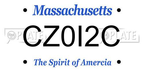 CZ0I2C Massachusetts License Plate