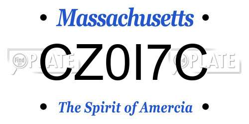 CZ0I7C Massachusetts License Plate