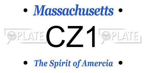 CZ1 Massachusetts License Plate